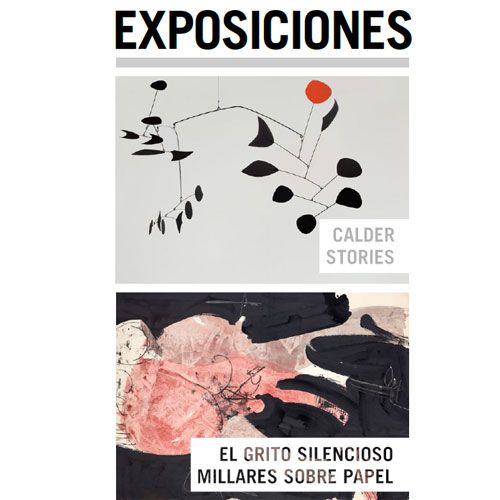 Folleto exposiciones Calder, Millares y Retratos